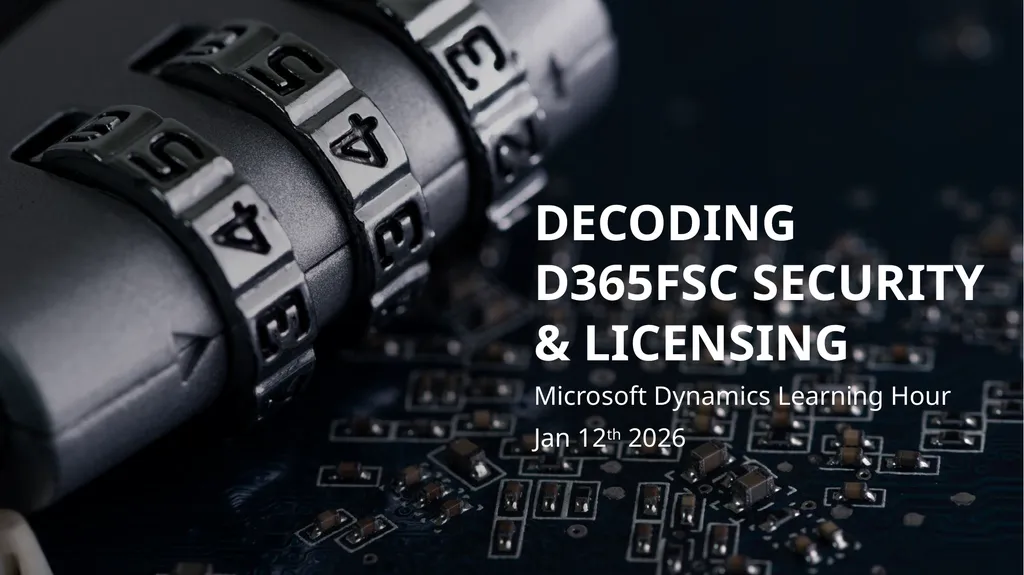Decoding D365FSC Security & Licensing Microsoft - slide 1 of 48