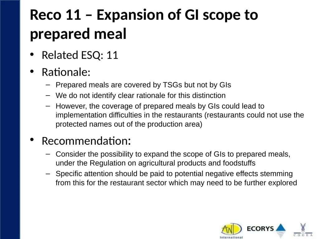 Evaluation support study on Geographical - slide 40 of 45