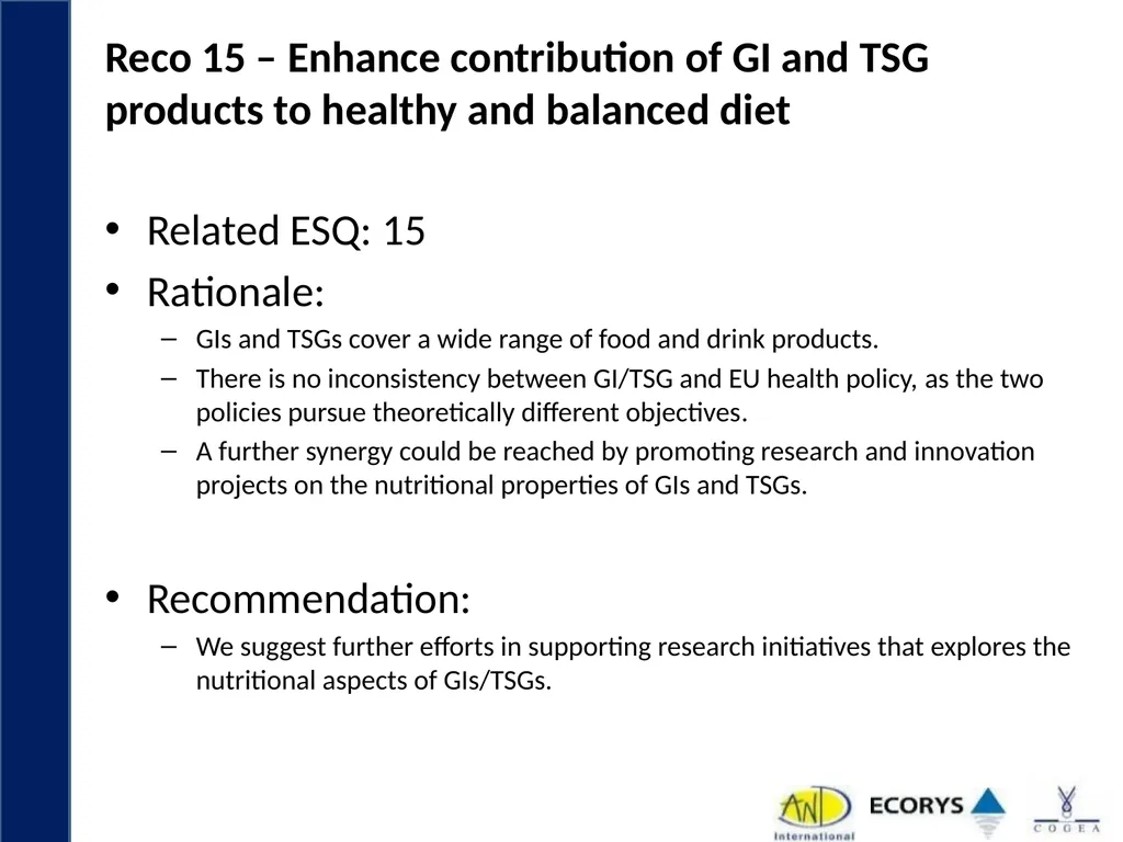 Evaluation support study on Geographical - slide 44 of 45