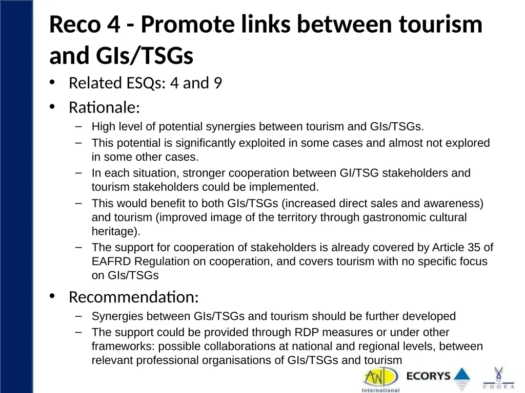 Evaluation support study on Geographical - slide 33 of 45