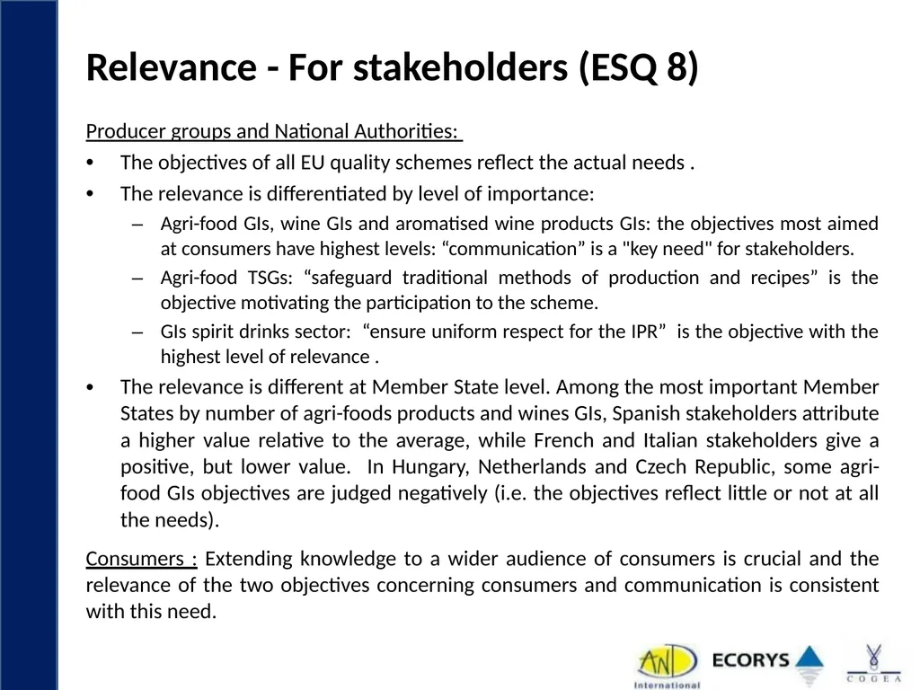 Evaluation support study on Geographical - slide 15 of 45
