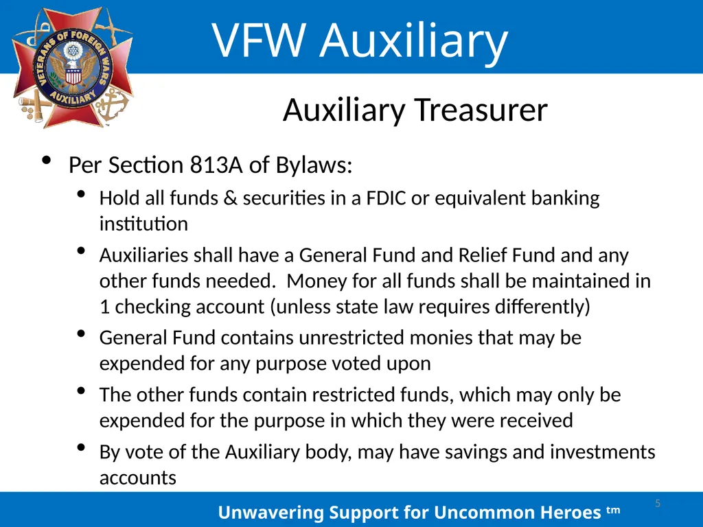LOCAL AUXILIARY TRUSTEES TRAINING Auxiliary - slide 5 of 32