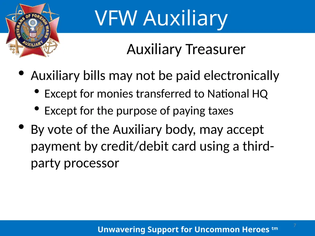 LOCAL AUXILIARY TRUSTEES TRAINING Auxiliary - slide 7 of 32