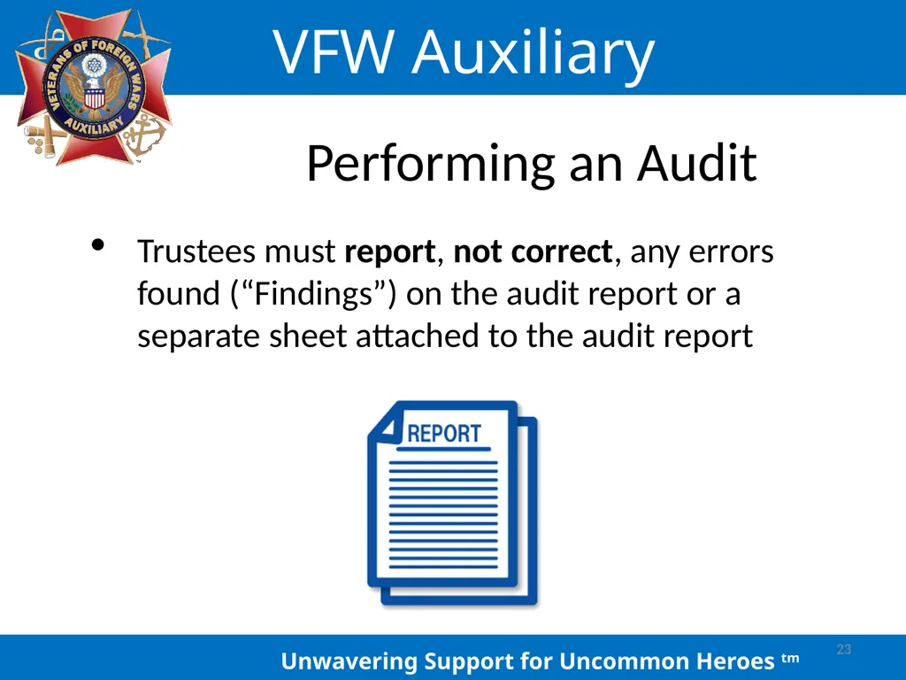 LOCAL AUXILIARY TRUSTEES TRAINING Auxiliary - slide 23 of 32