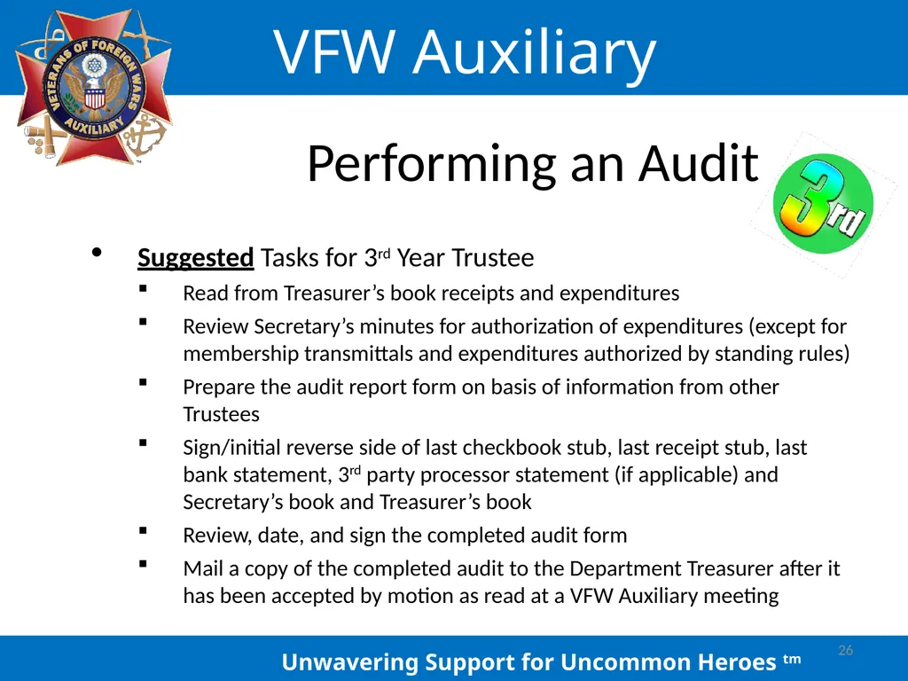 LOCAL AUXILIARY TRUSTEES TRAINING Auxiliary - slide 26 of 32