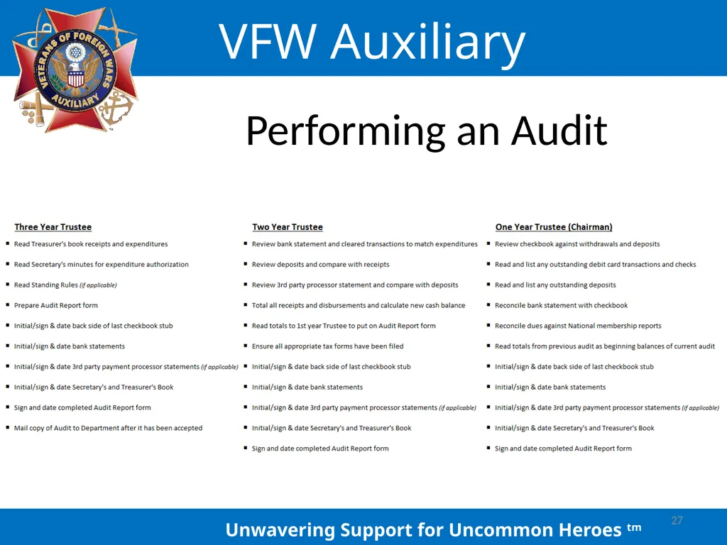 LOCAL AUXILIARY TRUSTEES TRAINING Auxiliary - slide 27 of 32