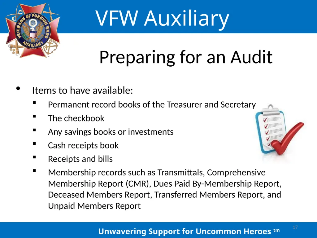 LOCAL AUXILIARY TRUSTEES TRAINING Auxiliary - slide 17 of 32
