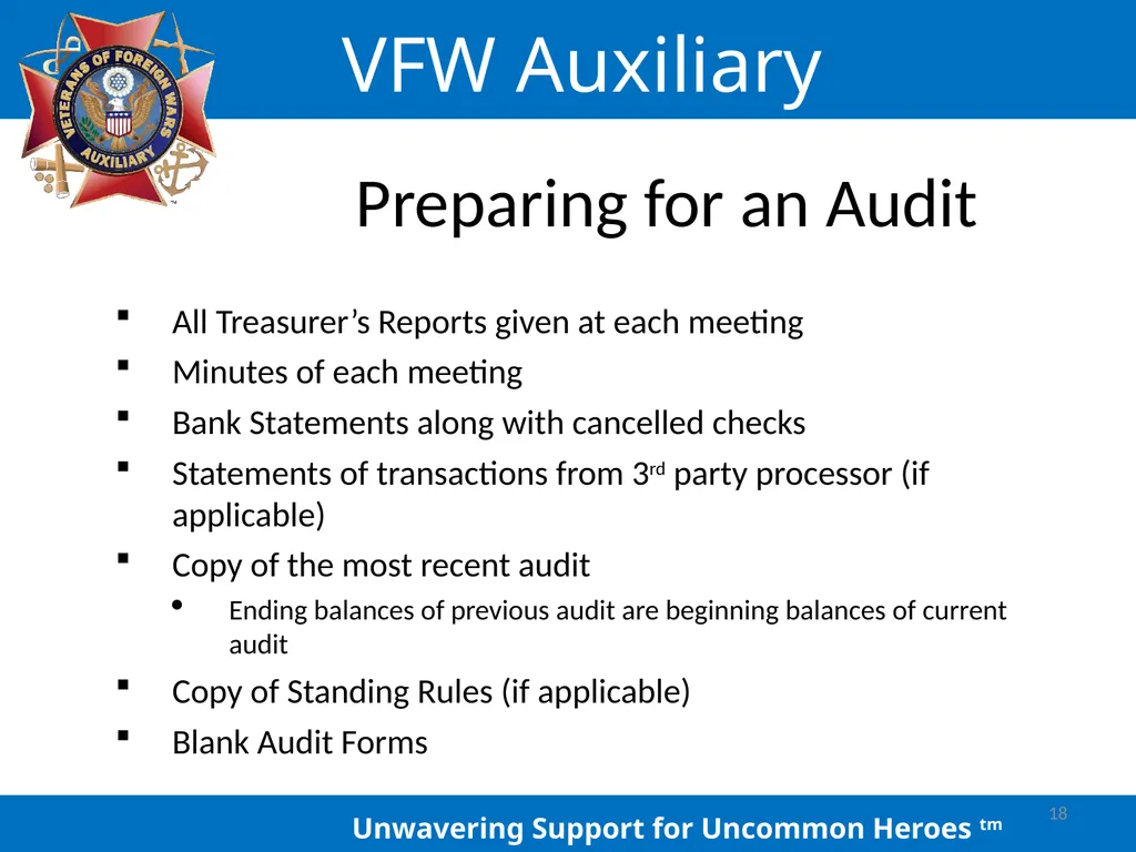 LOCAL AUXILIARY TRUSTEES TRAINING Auxiliary - slide 18 of 32