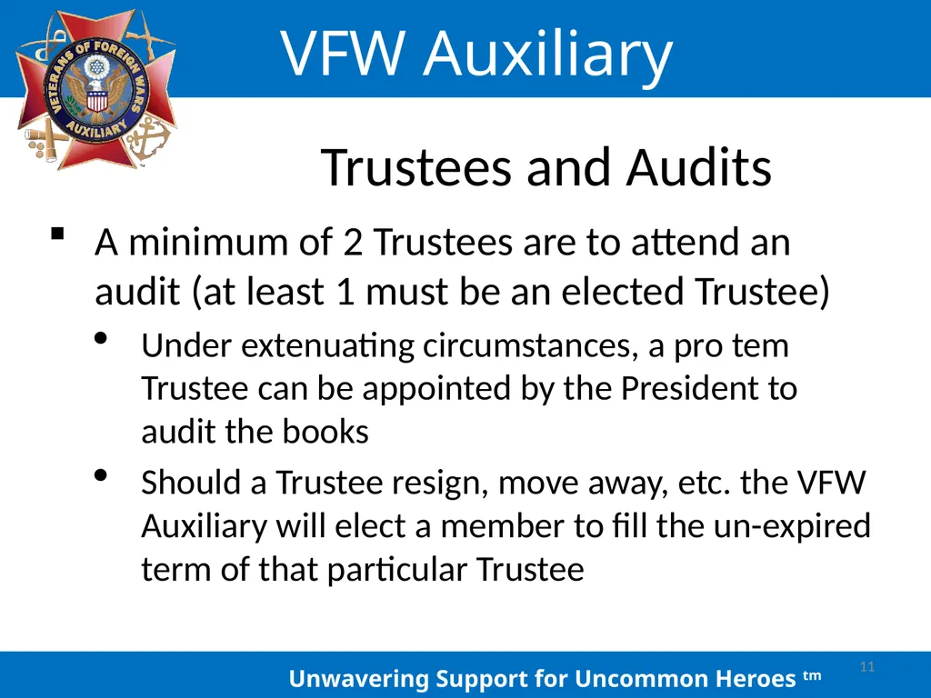 LOCAL AUXILIARY TRUSTEES TRAINING Auxiliary - slide 11 of 32