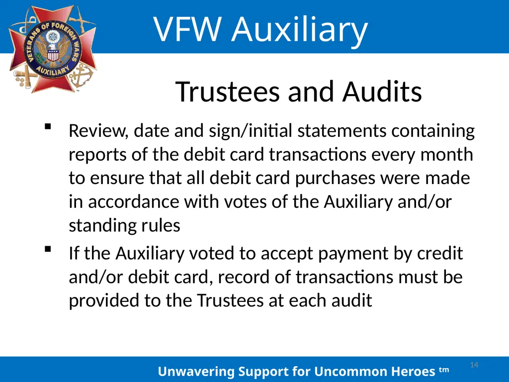 LOCAL AUXILIARY TRUSTEES TRAINING Auxiliary - slide 14 of 32