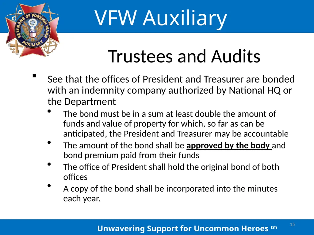 LOCAL AUXILIARY TRUSTEES TRAINING Auxiliary - slide 15 of 32