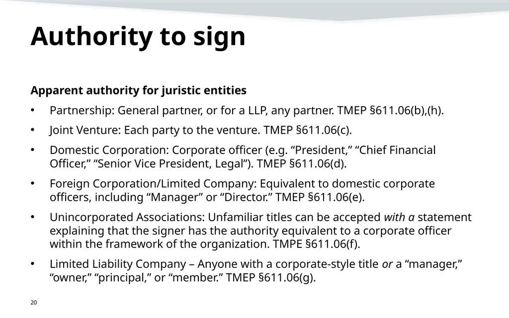 Representation, signatures, and ethical issues in - slide 20 of 42