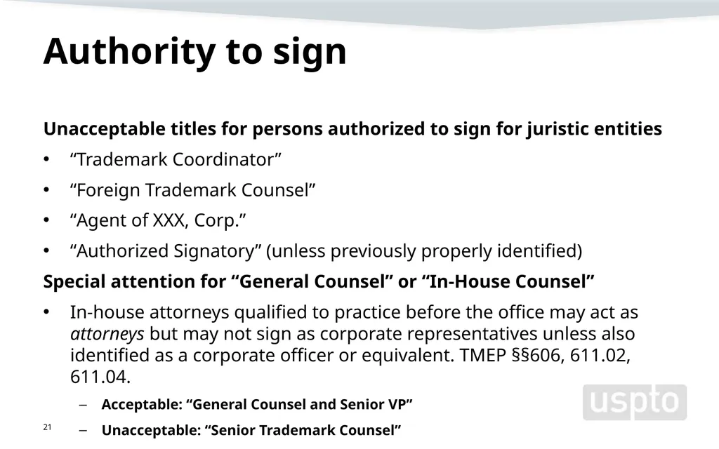 Representation, signatures, and ethical issues in - slide 21 of 42