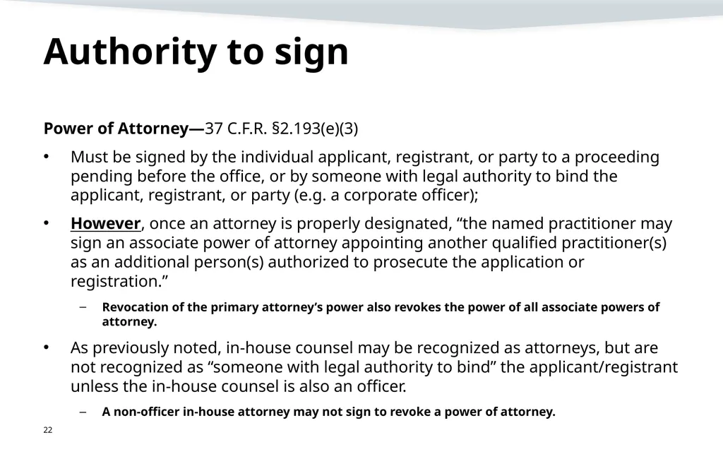 Representation, signatures, and ethical issues in - slide 22 of 42