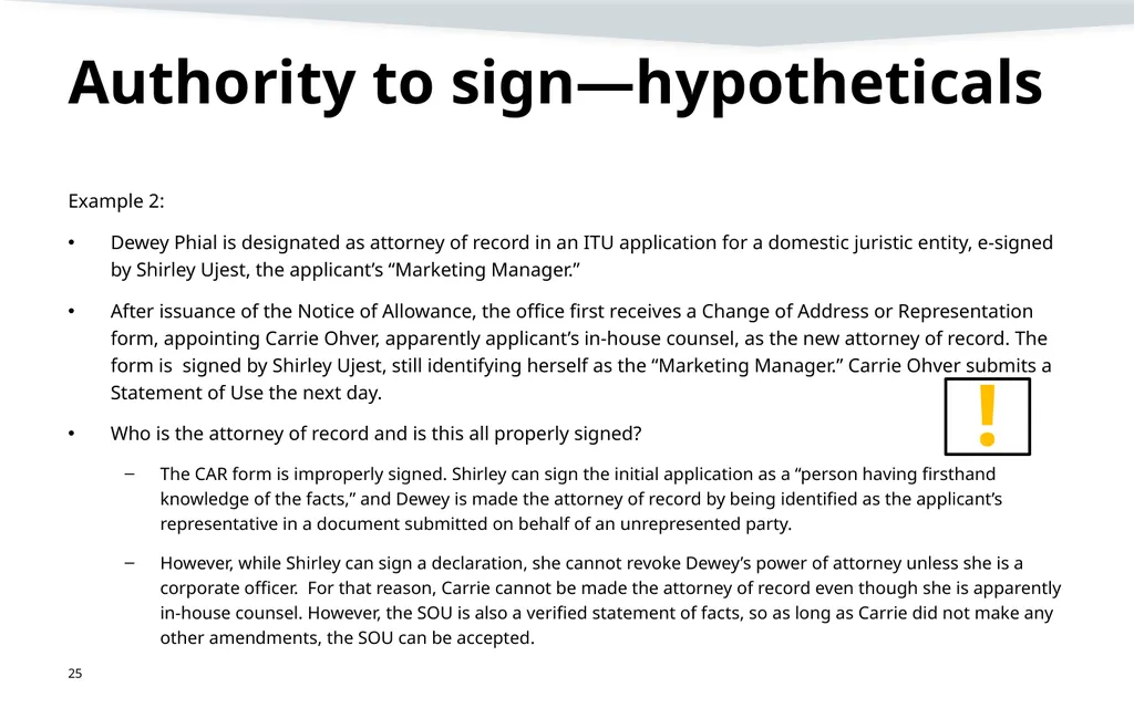 Representation, signatures, and ethical issues in - slide 25 of 42