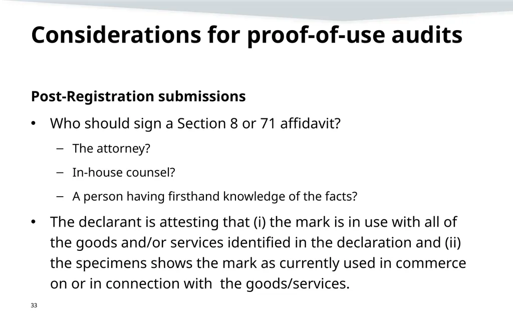 Representation, signatures, and ethical issues in - slide 33 of 42