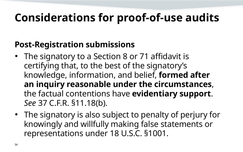 Representation, signatures, and ethical issues in - slide 34 of 42