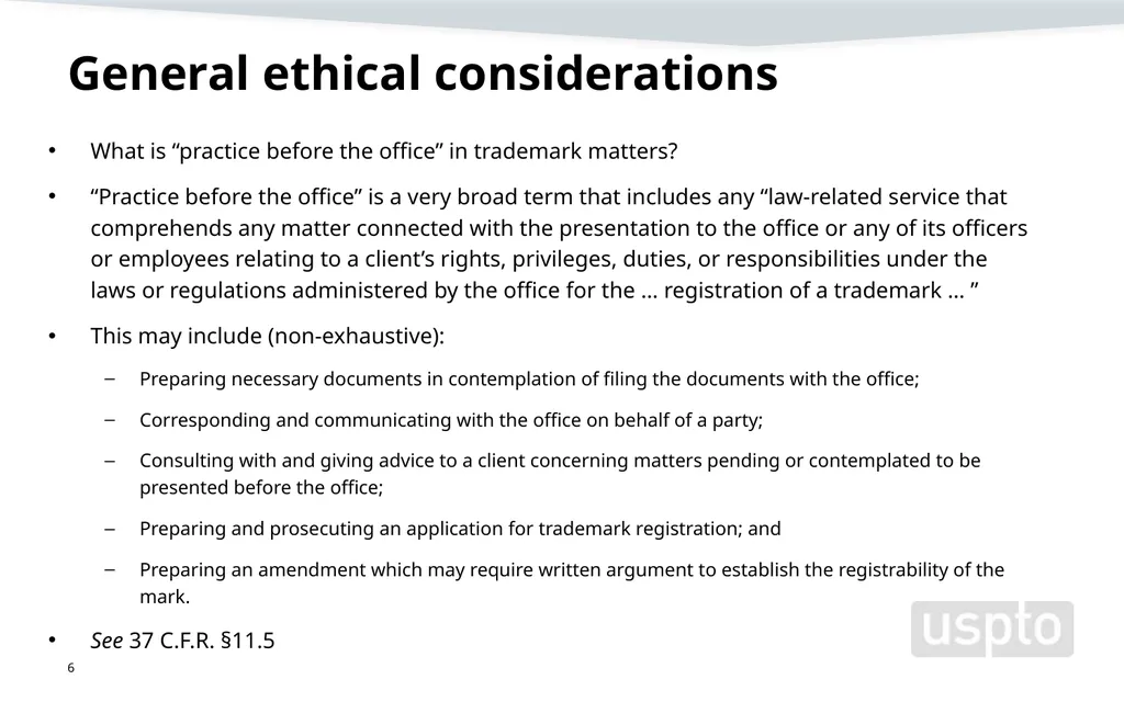 Representation, signatures, and ethical issues in - slide 6 of 42