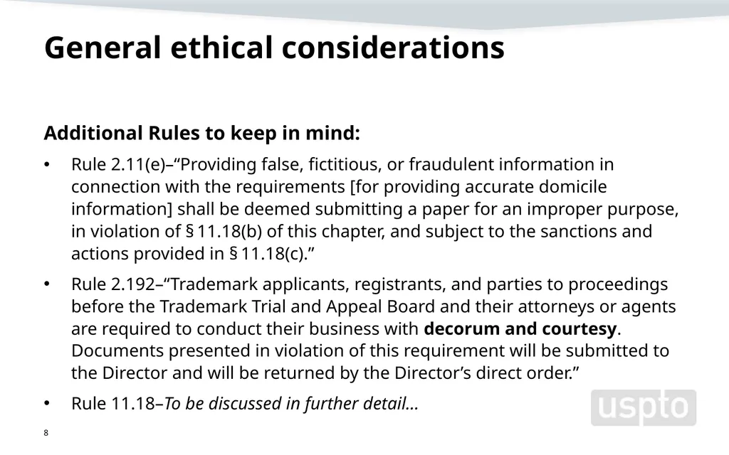 Representation, signatures, and ethical issues in - slide 8 of 42