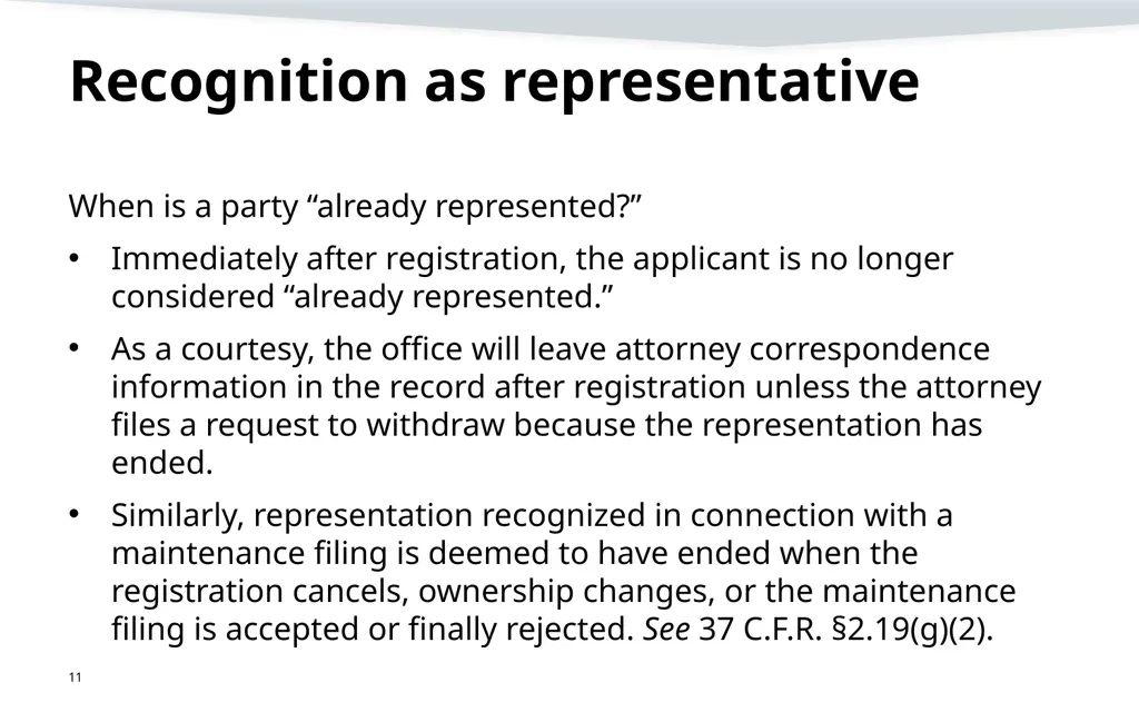 Representation, signatures, and ethical issues in - slide 11 of 42