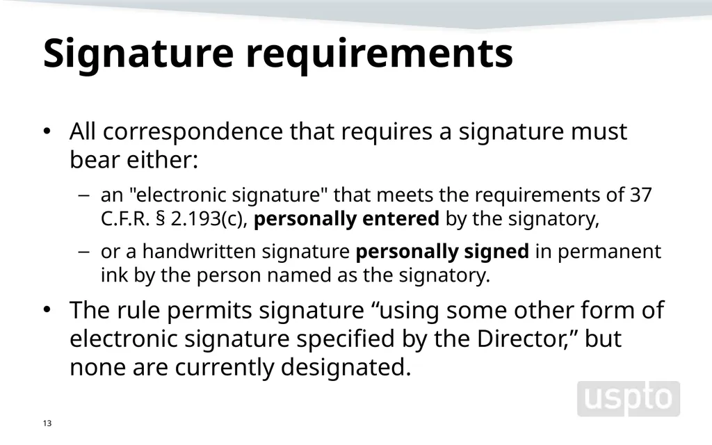 Representation, signatures, and ethical issues in - slide 13 of 42