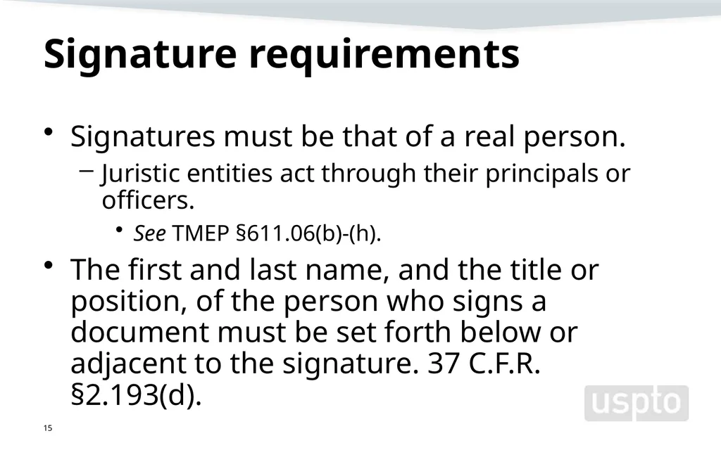Representation, signatures, and ethical issues in - slide 15 of 42