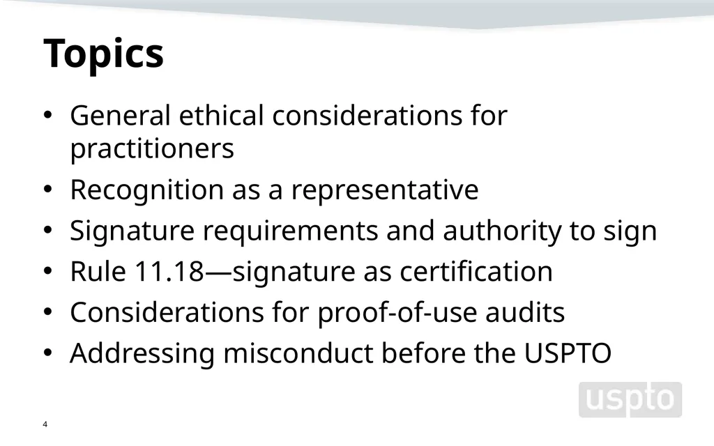 Representation, signatures, and ethical issues in - slide 4 of 42