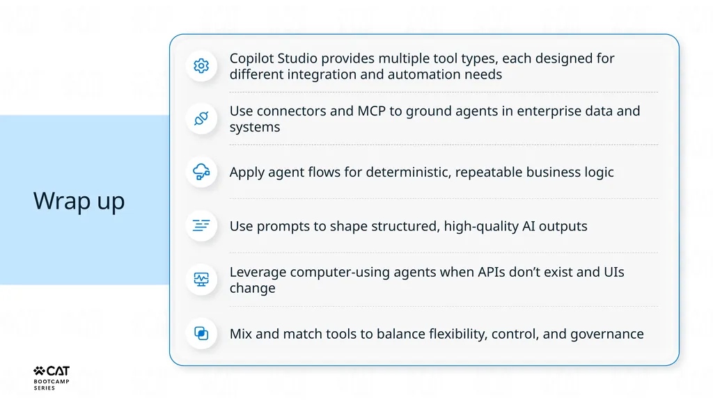 Tools overview Copilot Studio Architecture - slide 31 of 33