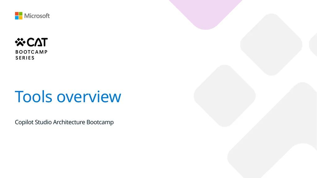 Tools overview Copilot Studio Architecture - slide 1 of 33