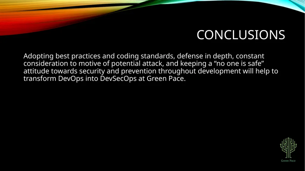 Green Pace Security Policy Presentation Developer: - slide 15 of 16