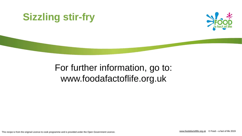 Sizzling stir-fry Complexity: medium-high 100g - slide 21 of 21