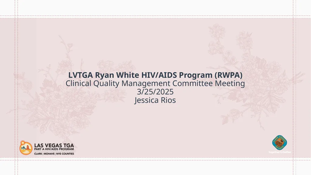 LVTGA Ryan White HIV/AIDS Program (RWPA) Clinical - slide 1 of 11