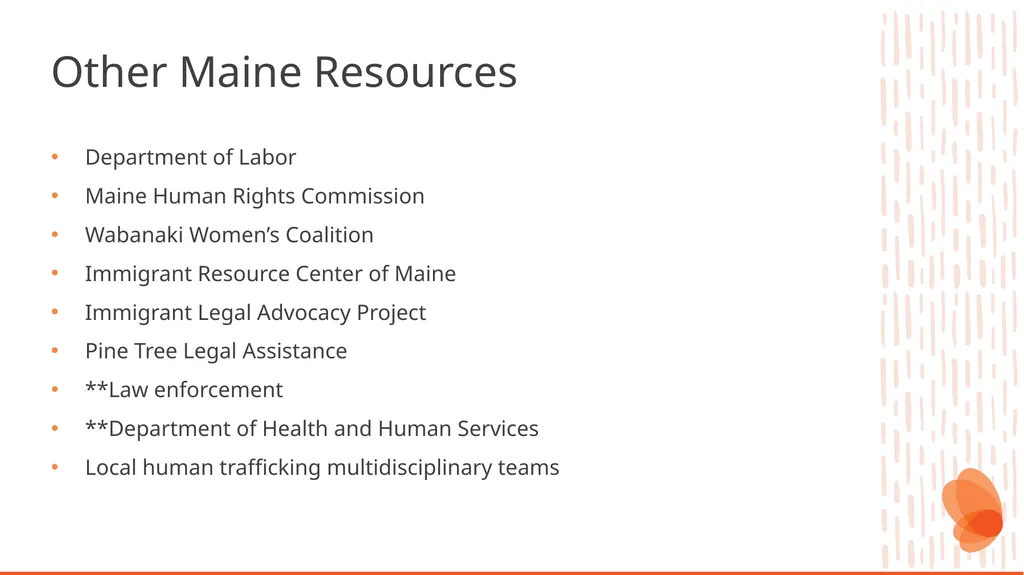 Human Trafficking Identification and Response in - slide 68 of 77
