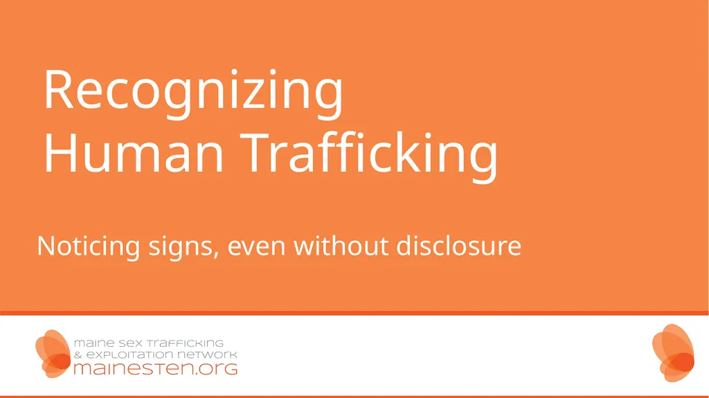 Human Trafficking Identification and Response in - slide 49 of 77