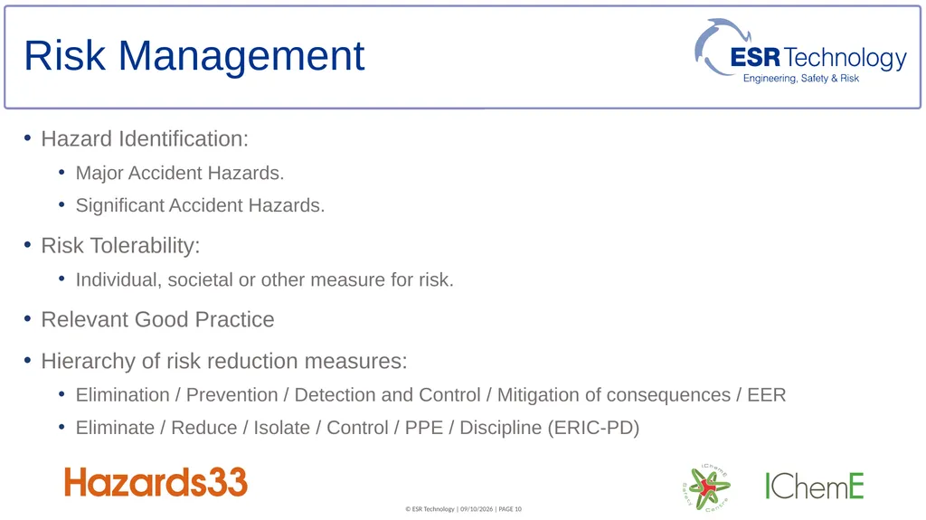 Assessment techniques for supporting ALARP - slide 10 of 19