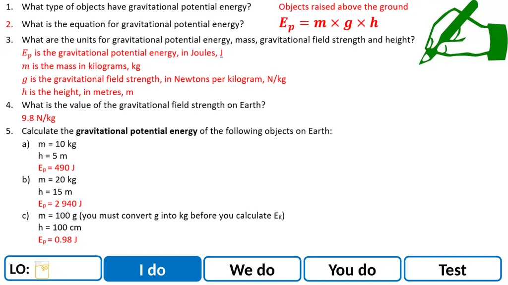 What type of objects store kinetic energy? A - slide 7 of 14