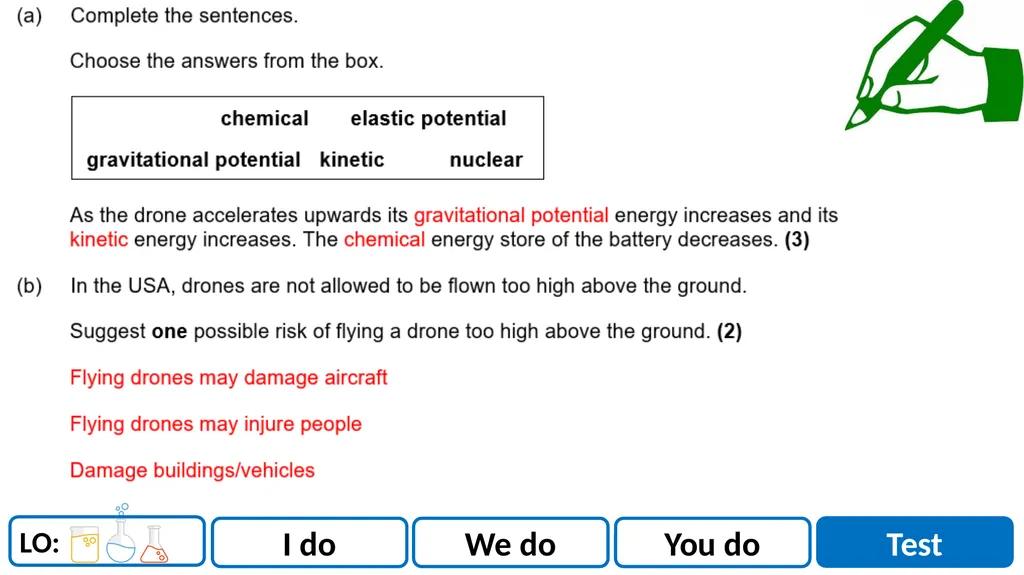 What type of objects store kinetic energy? A - slide 13 of 14