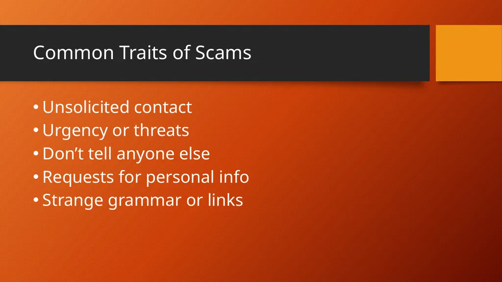 Protecting Yourself from Scams How to Identify and - slide 4 of 43