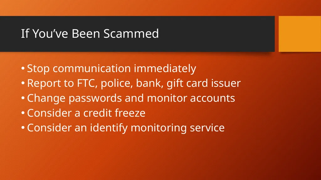 Protecting Yourself from Scams How to Identify and - slide 41 of 43