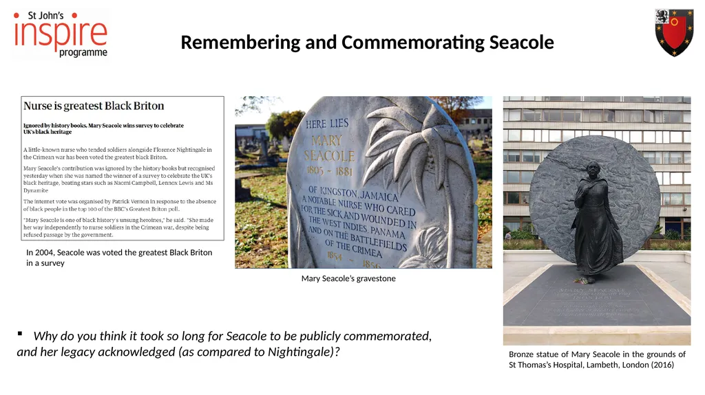 Workshop 2: Seacole Gender, War, and Nursing: - slide 12 of 14