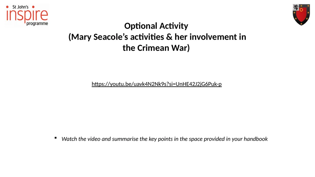 Workshop 2: Seacole Gender, War, and Nursing: - slide 13 of 14