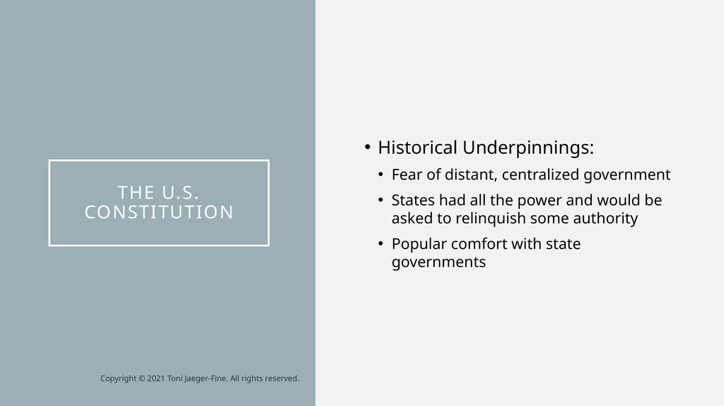 The u.s. constitution Historical Antecedents: - slide 2 of 10