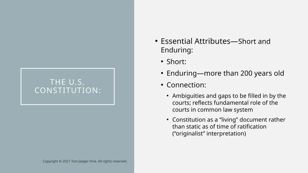 The u.s. constitution Historical Antecedents: - slide 3 of 10