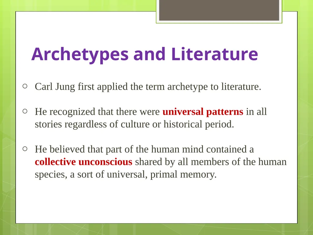 Archetypes Grade 10 Academic Ms. Casselman Revised - slide 5 of 25