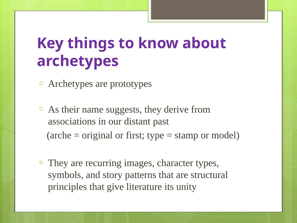 Archetypes Grade 10 Academic Ms. Casselman Revised - slide 8 of 25