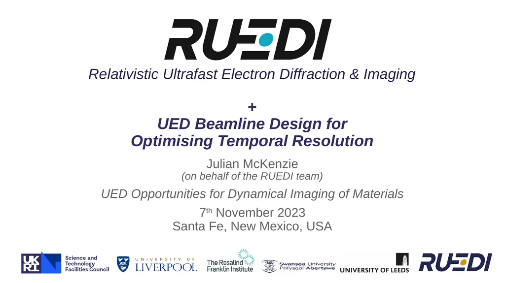 + UED Beamline Design for Optimising Temporal - slide 1 of 24