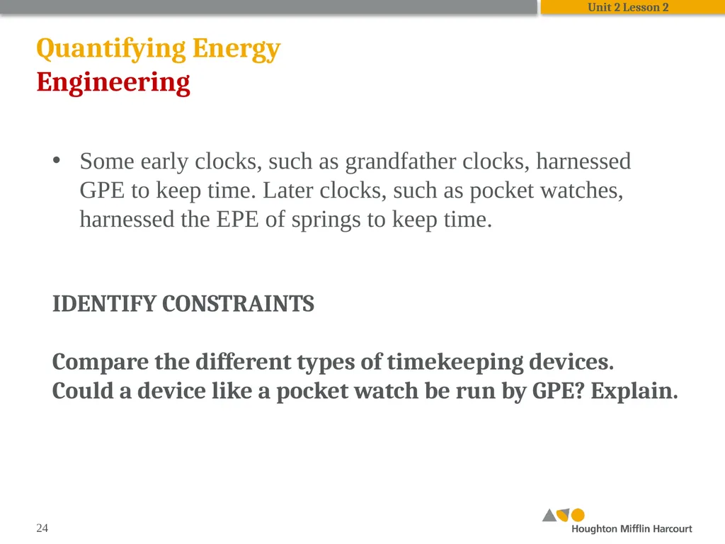 HMH Science Dimensions Physics Unit 2: Energy and - slide 24 of 37