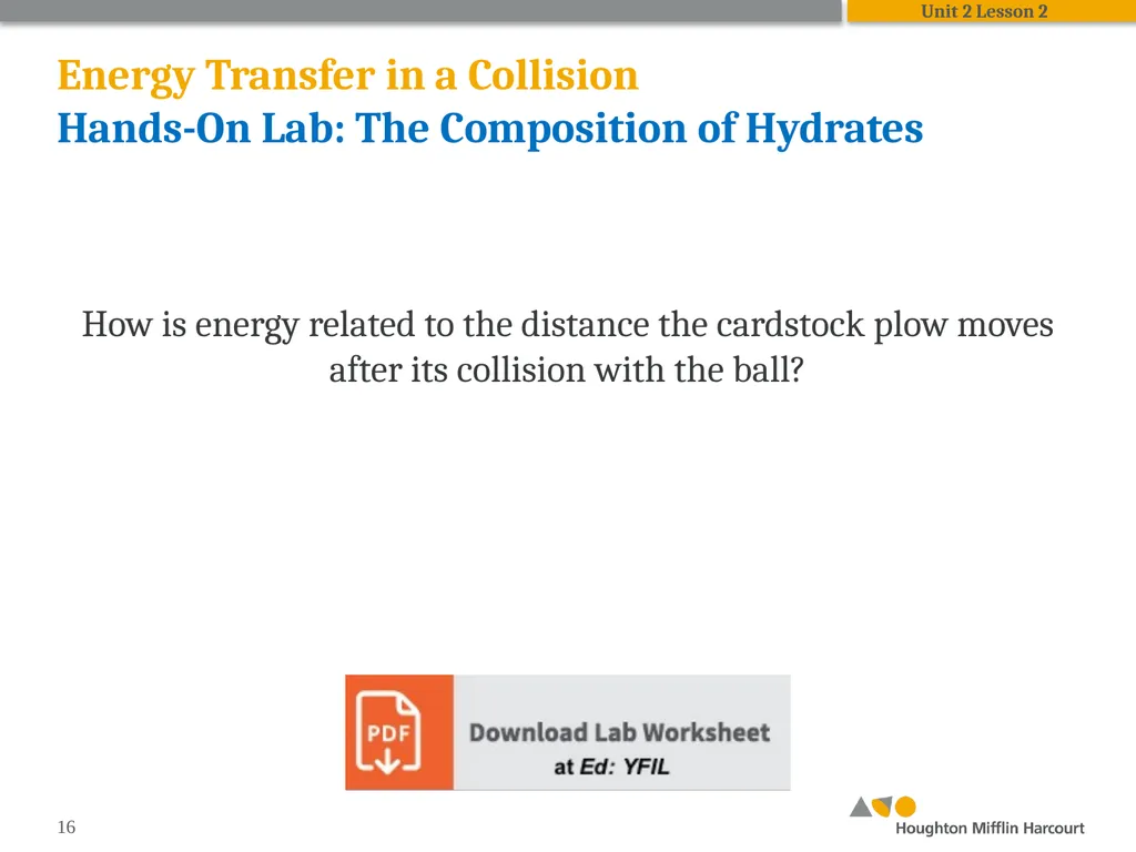 HMH Science Dimensions Physics Unit 2: Energy and - slide 16 of 37