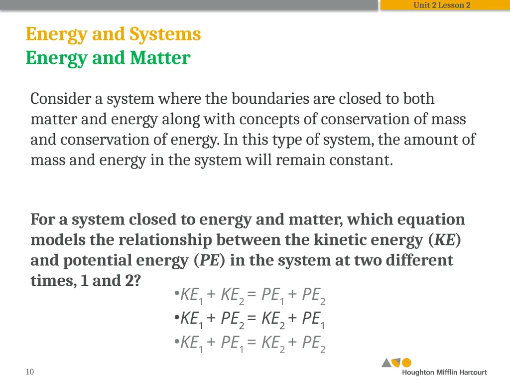 HMH Science Dimensions Physics Unit 2: Energy and - slide 10 of 37