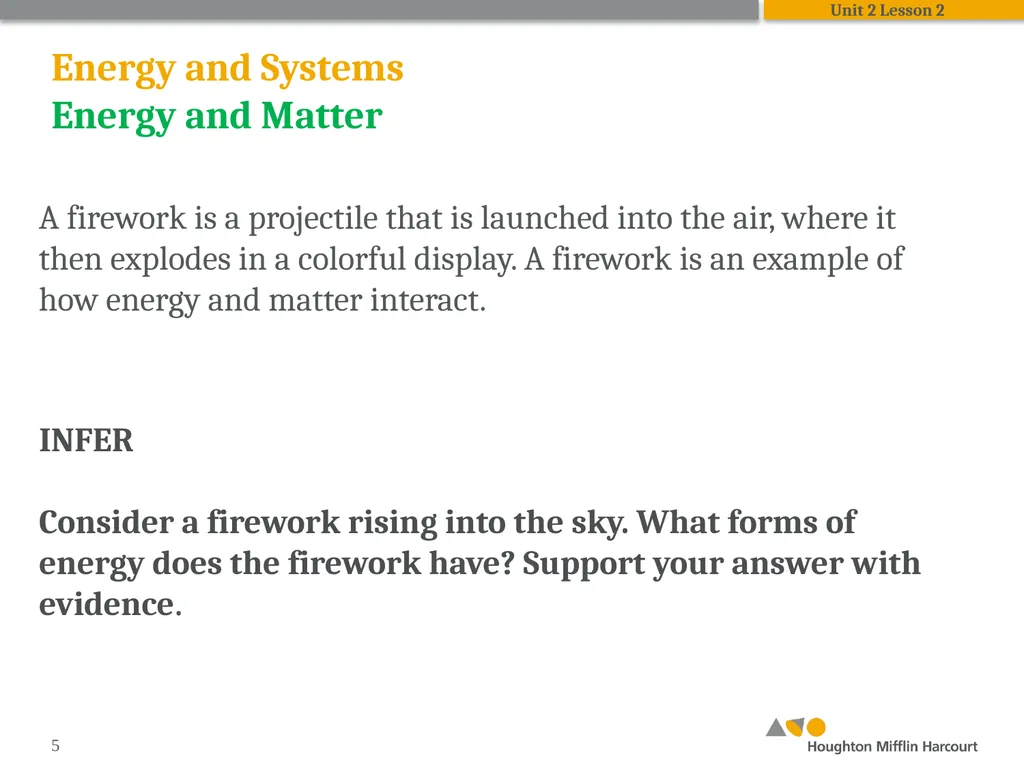 HMH Science Dimensions Physics Unit 2: Energy and - slide 5 of 37